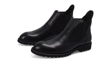 

Men Leather Shoes Boots Cowhide Botas Hombre Black Brown Work Shoes Version Chic Style Pointed Toe Ankle Genuine Leather Rubber
