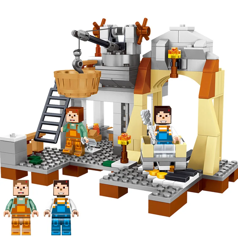 259 шт. детские строительные блоки игрушки Совместимые Legoingly город Minecrafted шахты DIY
