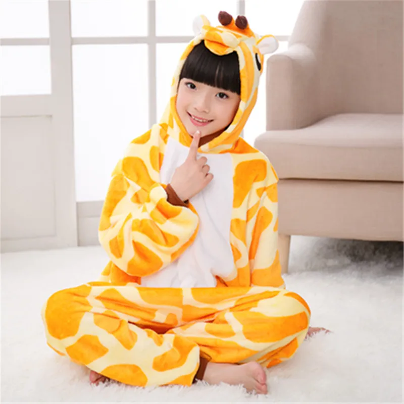 Kigurumi/Детские пижамы с единорогом для мальчиков и девочек; фланелевые детские рождественские пижамы с единорогом; зимняя одежда для сна с животными