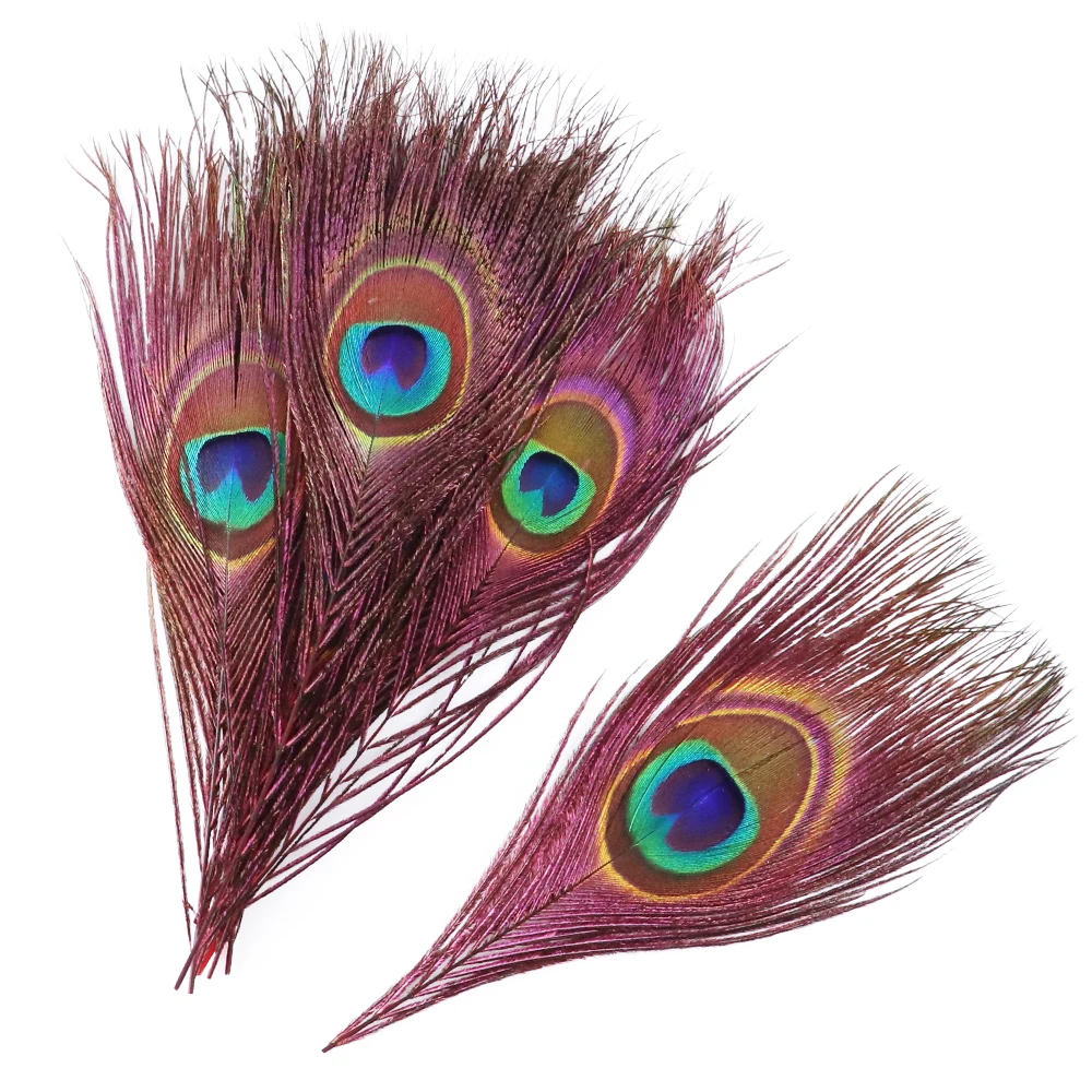 15-25cm Wine Peacock Feathers Natura lJewelry Accessories Home Party Decoration for Craft-Feather Plume 10/20pcs wholesale | Дом и сад