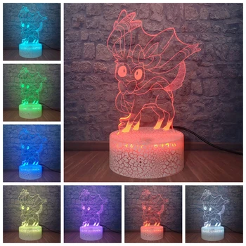 

Pokemon Go Sylveon Figure 3d Led Night Light for Kids Bedroom Decorative Light Cool Baby Child Touch Sensor Battery Mood Lava