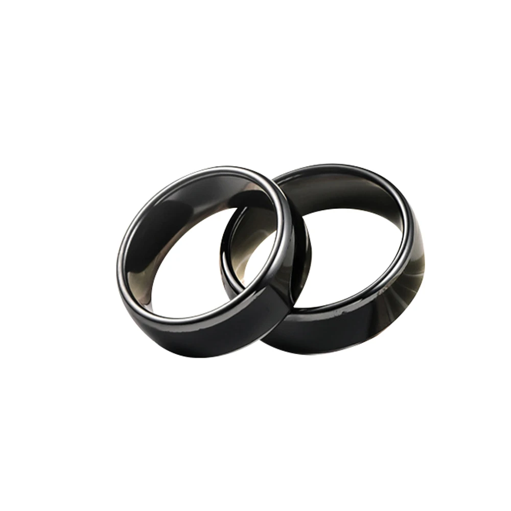 UID 13.56MHZ-21MM HECERE T5577 or UID chip RFID Black Ceramics Smart Finger rewrite Ring 125KHZ/13.56MHZ Wear for Men or Women 
