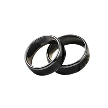 T5577 ou uid chip rfid preto cerâmica inteligente dedo reescrever anel 125khz/13.56mhz usar para homem ou mulher