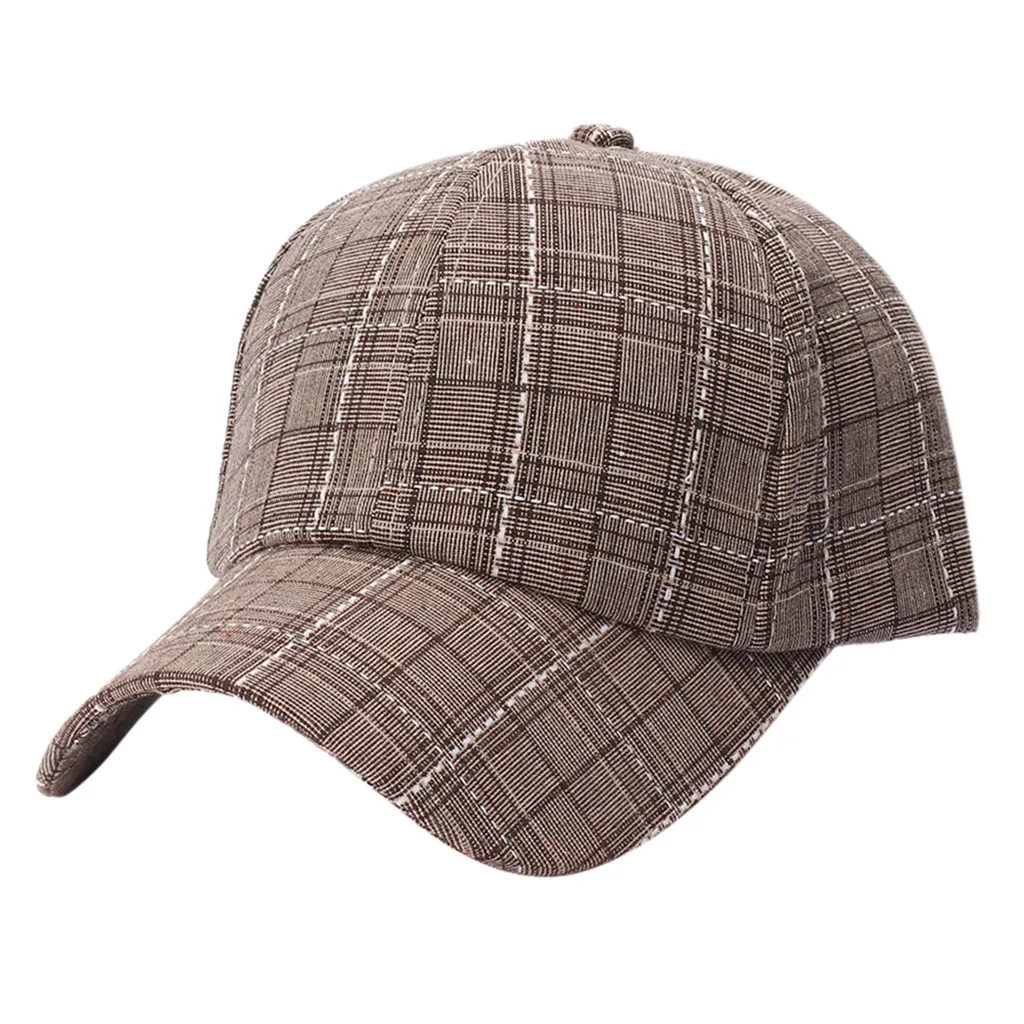 Унисекс Хлопок яркая бейсболка женщин SnapbackAdjustable открытый хлопок высокое качество шапки в клетку Регулируемый HatZ425