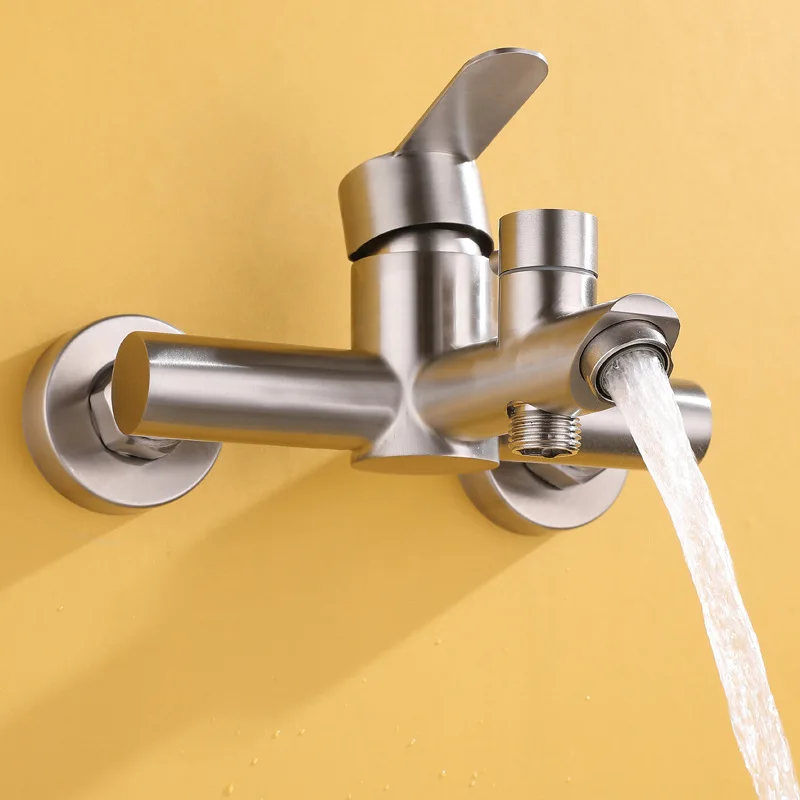 304 Stainless Steel Bathtub Faucet Shower Faucets Mixers Hot Cold Mixer Valve Nozzle Tap Wall Mounted Bathroom Accessory