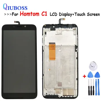 

5.5" Black For Homtom C1 LCD Display With Touch Screen Sensor Digitizer Assembly With Frame + tools