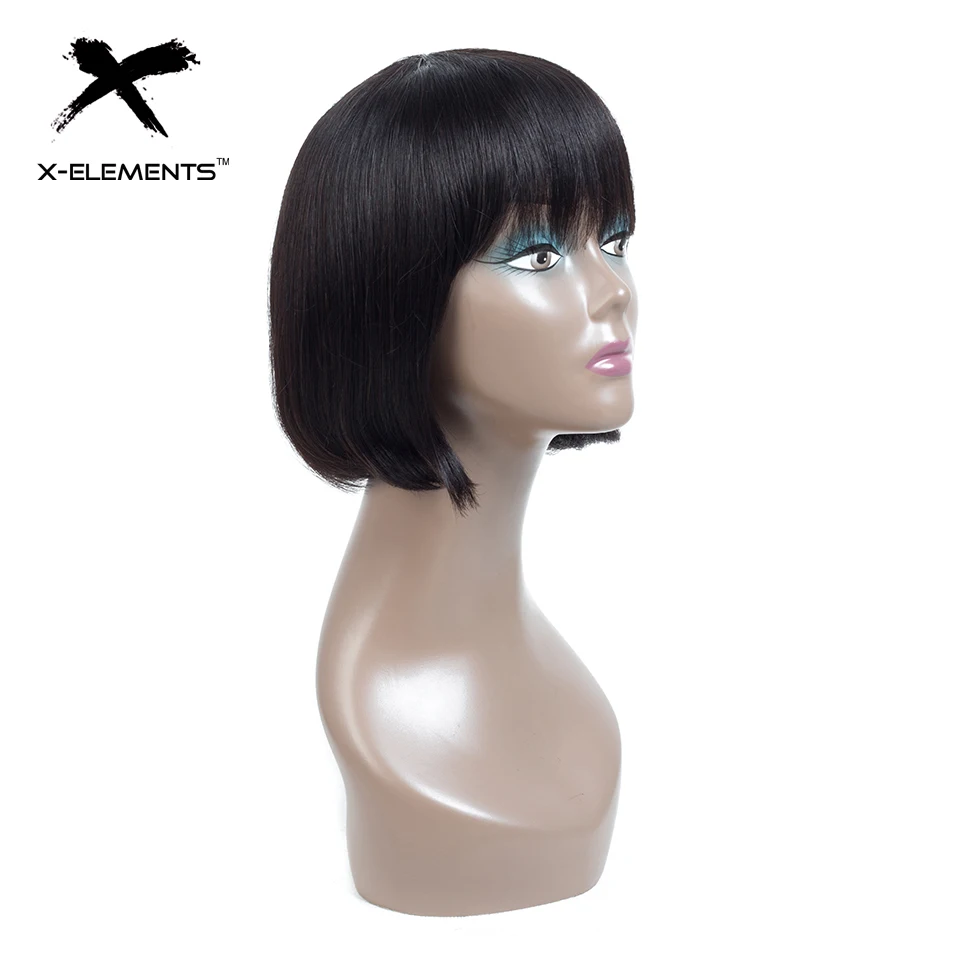 X-Elements 1B прямые человеческие волосы парики для женщин бразильские волосы remy Парики 10 дюймов короткий боб парик H. BRZANICE 100 г Быстрая