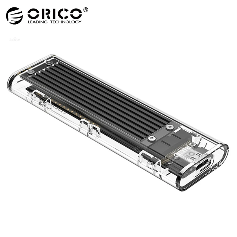 ORICO M2 SSD чехол M.2 NGFF к USB 3 1 Type C прозрачный корпус жесткого диска для m.2 SATA B Ключ диск