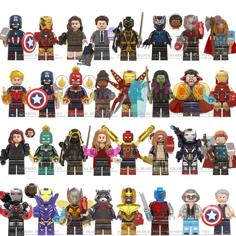 32pcs avengers 34 шт./лот, строительные блоки Marvel, супергерои, Мстители, DC, Человек-паук, Бэтмен, Железный человек, танос, Тор, модели, набор кирпичей, детская игрушка - Цвет: 32pcs avengers