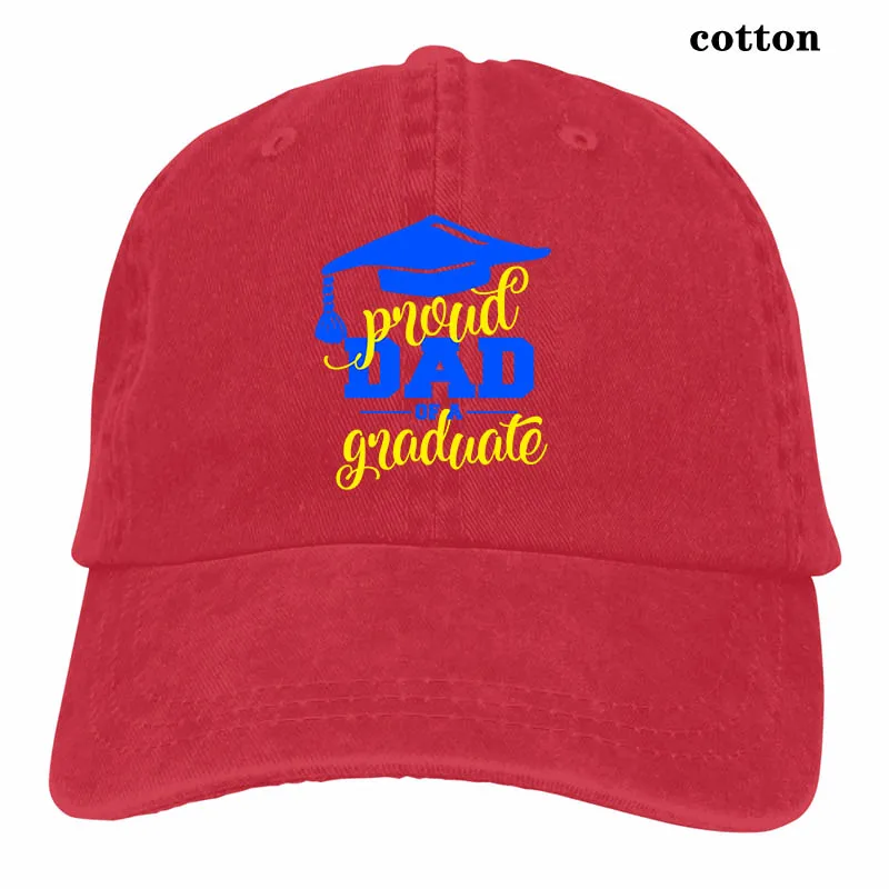 Proud Dad Of A Graduate бейсболка синего и золотого цветов для мужчин и женщин, бейсболки, модная Регулируемая Кепка - Цвет: 3-Red