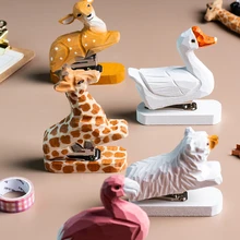 Милый креативный ручной работы резьба по дереву 3D животное Фламинго степлер мини степлер для дерева отправить скобы офиса обучения рабочего стола украшения