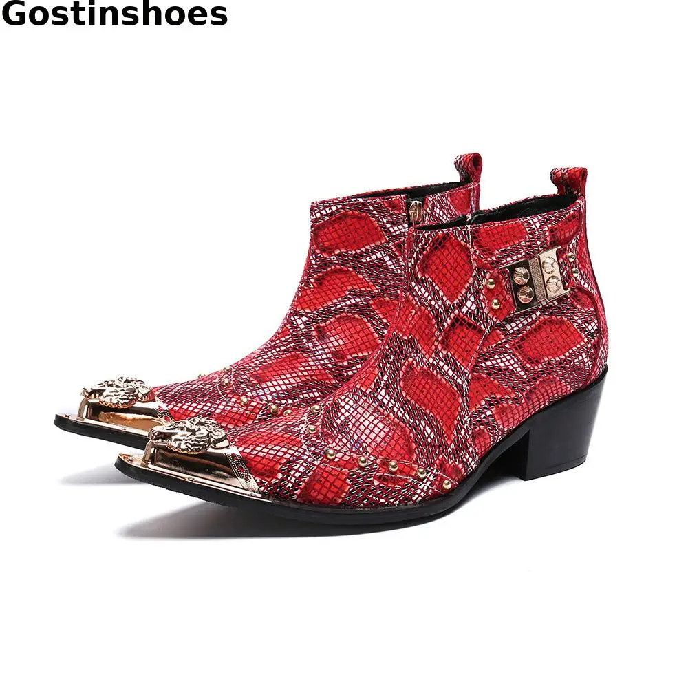 

Fashion Men's Martin Short Boots Korean Style Height Increased Men Boots Genuine Leather Stainless Steel Cap Toe Lace Up Boots