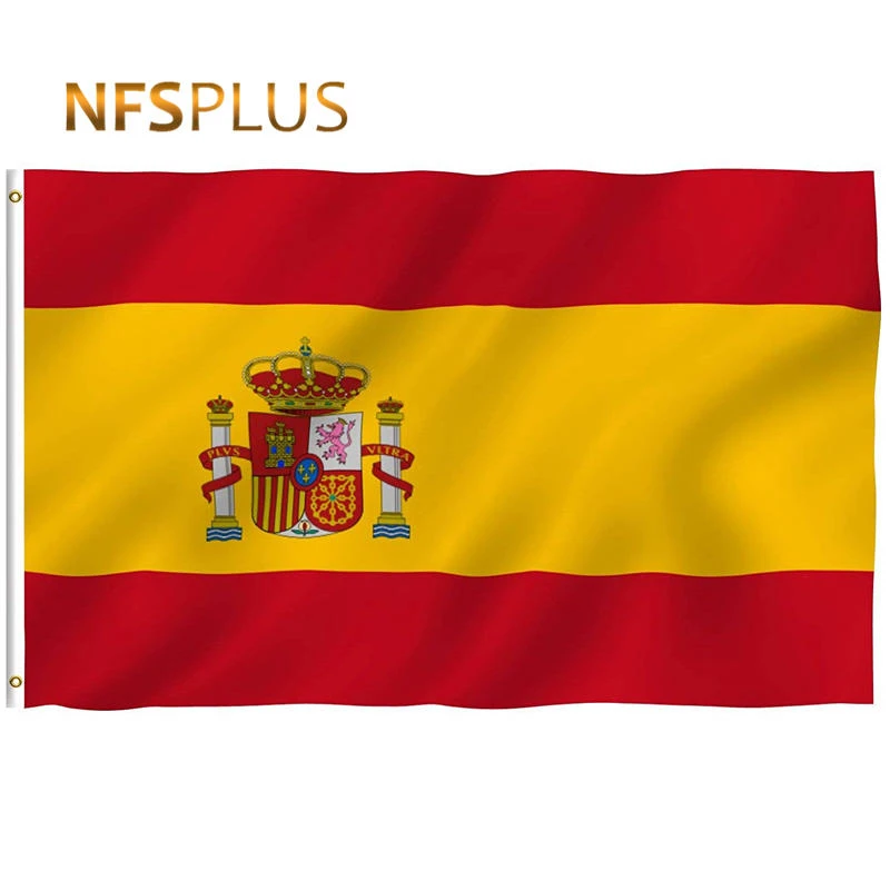 

Spain Flag 90x150cm Polyester Printed Spanish National Flags and Banners for Decoration Celebration Exhibition Parade Sports