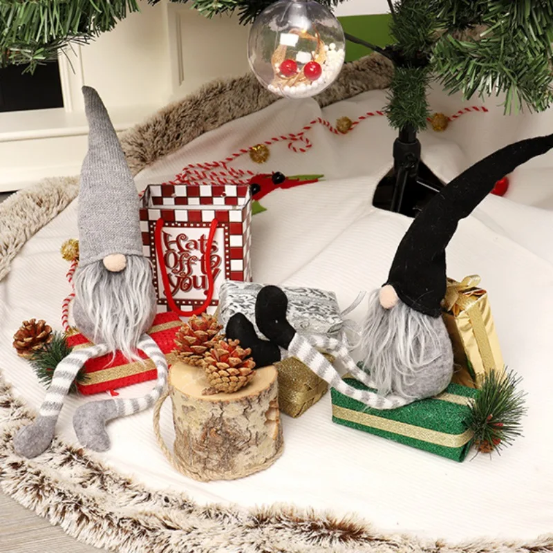 Рождественские украшения для куклы гном, рождественские украшения, вязаные сидячие фигурки Санта-Клауса, подарок на праздник