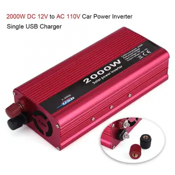 

2000W DC12V to AC 110V Car Power Inverter Converter USB Charger Adapter for American Standard Plug araba aksesuar Car accesories