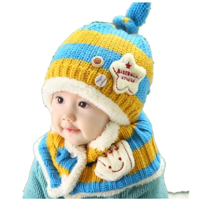 Комплект из 2 предметов; Детские шапочки; шапка; шарф для новорожденных; Детские шапочки; плюшевые зимние теплые шапочки