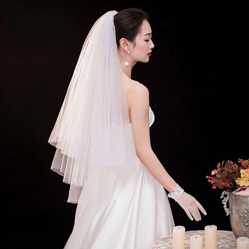 Hot Sell Short Wedding Veil Bridal Mesh 