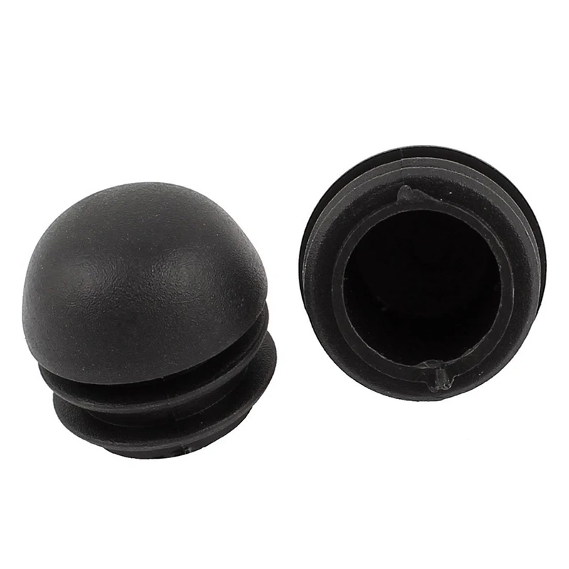2 Pcs 25mm Dia Plastic Round Tube Inserts End Blanking Caps Black |