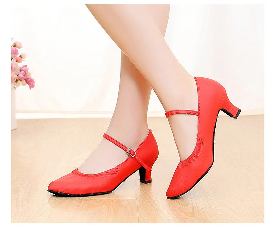 Dance Shoes Women Girls Standard Dancing Shoes High Heeled Ballroom Latin Dance 5CM 7CM Heel
