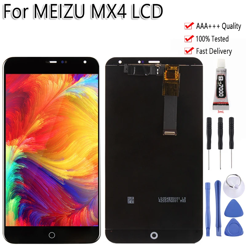 

5.36" Original For MEIZU MX4 LCD Display Touch Screen 100% Tested Digitizer Assembly Free Tools and B-7000 Glue