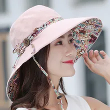 Складывающаяся Кепка для Для женщин милая летняя шляпа с широкими полями хлопковая Панама флоппи Дерби пляжная Панама Для женщин без полей для мужчин, сомбреро шляпа boonie