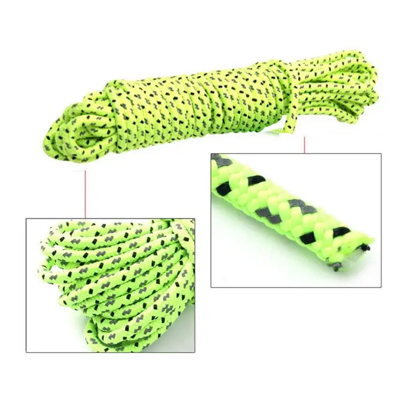 4mm 50m/16.4ft Glow in the Dark Luminous Reflective Tent Rope Guy Line Camping Cord