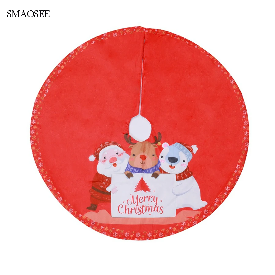 

1pc Christmas Tree Skirts Fur Carpet Merry Christmas Decoration for Home Natal Natal Tree Skirts New Year Decoration