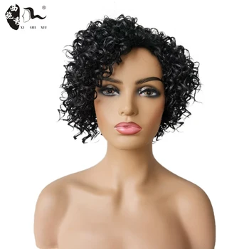 

Ik Een Pruik Korte Synthetische Pruiken Afro Kinky Krullend Pruik Voor Vrouwen 8 Kleuren Beschikbaar Zwart Natuurlijke Afro wig