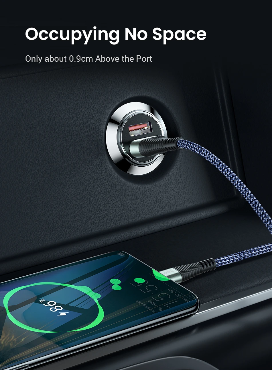car usb port PD QC Car Charger 5A Dual USB LED QC3.0 Fast Charge Type C Phone Adapter For iPhone 13 12 11 XR iPad Sumsung Xiaomi Mi Huawei LG samsung super fast car charger