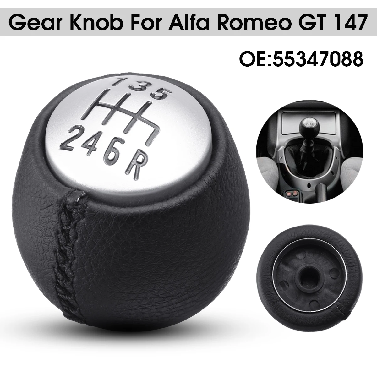 6 скоростей автомобиля ручной рычаг переключения передач из искусственной кожи рычаг переключения гандбол для Alfa Romeo GT 147 166