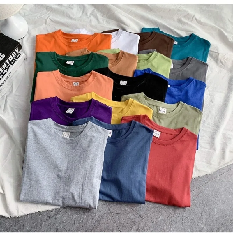 

iiDossan New 100% Cotton Solid Color T Shirt Men Summer Simple Tops Causal Basic High Quality Classical Oversize Loose T Shirts