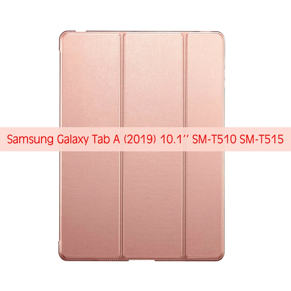 Чехол для samsung Galaxy Tab A(), 10,1 дюймов, T510, чехлы для Tab A 10,1, SM-T510, T515, TPC, задняя крышка из искусственной кожи, умный чехол, Авто Режим сна - Цвет: Rose gold