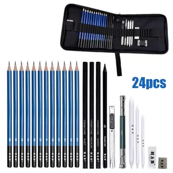 

24pcs Painting Tool Set Sketch Pencil Set Sketch Pencil Graffiti Student Stationery Drawing Portable Professional