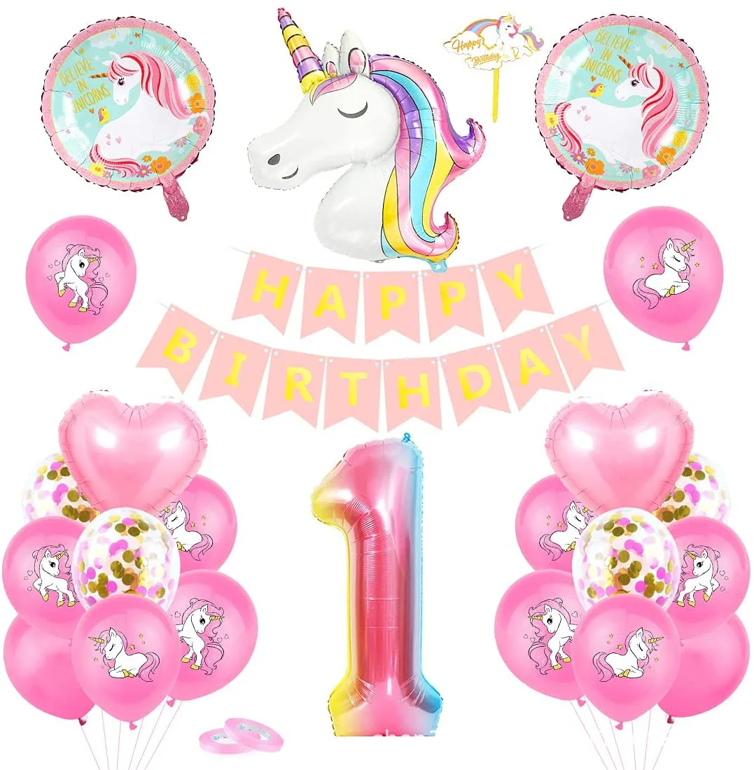 

34 шт., набор воздушных шаров в виде единорога