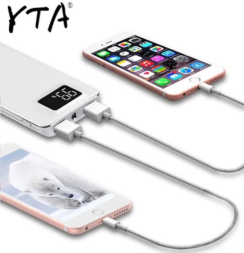 

30000mah Power Bank External Battery LCD Portable Mobile Phone Daul USB Charger Powerbank For Xiaomi MI iphone X Samsung 8