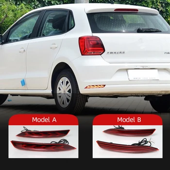 

2PCS LED Reflector For Volkswagen VW Polo 2014 2015 2016 2017 2018 Rear Fog Lamp Bumper Light Brake Light Turn Signal Light