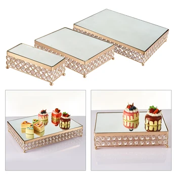 

Golden Crystal Dessert Snack Cake Stand Base Dessert Display Stand Tray