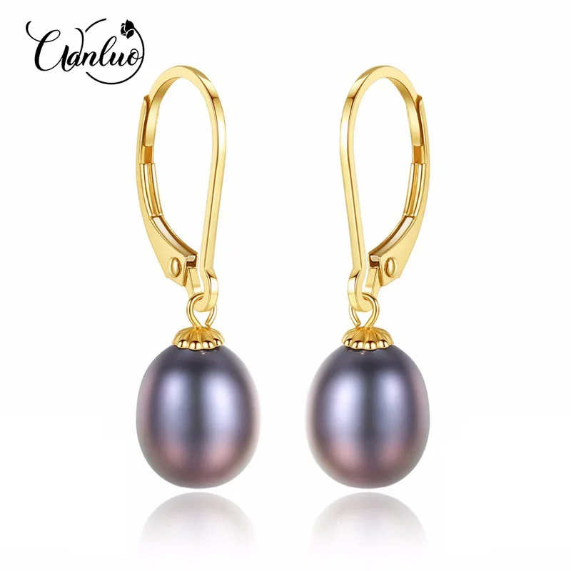 Серьги-подвески WANLUO с натуральным жемчугом 18k для женщин серьги-подвески