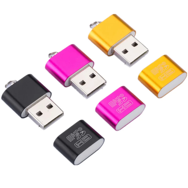 High speed USB 2.0 Interface Micro SD TF T-Flash Memory Card Reader Adapter Lightweight Portable Mini Memory CardReaderWholesale