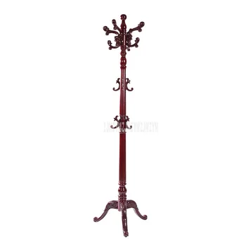 

192cm Multi-Hook Coat Stand Rack Hanger Solid Wood Single Pole Hat Cloth Bag Hanger Floor Standing Living Room Bedroom Furniture