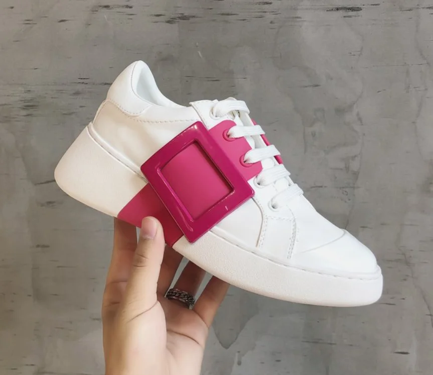 

New Fashion Comfortable Women Casual Shoes Suede Leather Flat Platform Sneakers Ladies White Trainers