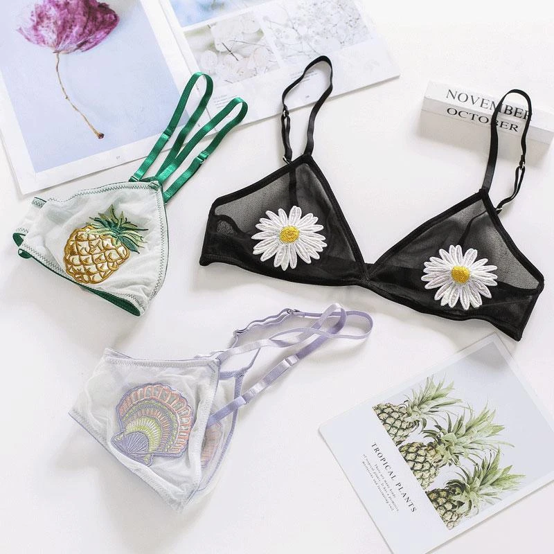 Sujetador Sexy sin para mujer, lencería de malla de talla grande Bralette, ropa interior japonesa de supercaliente|Sujetadores| - AliExpress