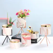 Мини-горшки для цветов с металлической подставкой вентилируемый цветочный горшок железная стойка для вазы керамический цветочный горшок Ландшафтная Подставка Полка ваза декор