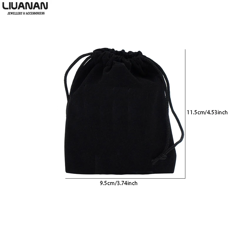 

Black Velvet Jewelry Gift Bags 9.5*11.5cm Drawstring Wedding Christmas Gift Bags Jewelry Packaging Bags