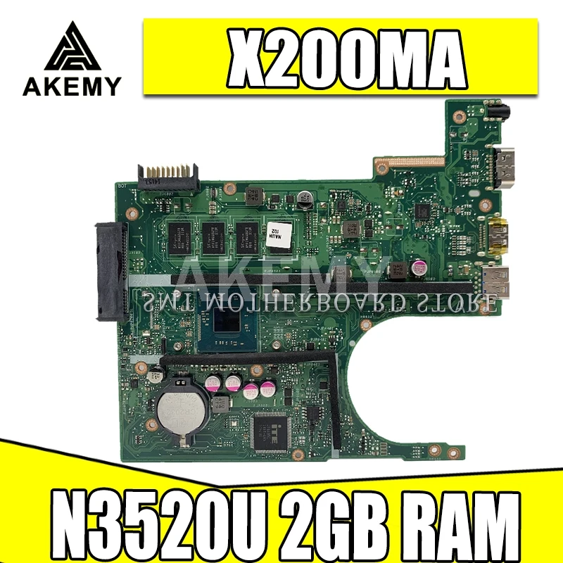X200MA материнская плата REV.2.1 N3520/2 Гб RAM для For Asus F200MA F200M ноутбука 100% OK | Компьютеры и