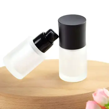

30ml Glass Essence Lotion Bottle Empty DIY Cosmetic Container Liquid Foundation Dispenser with Pressure Pump Head and Lid