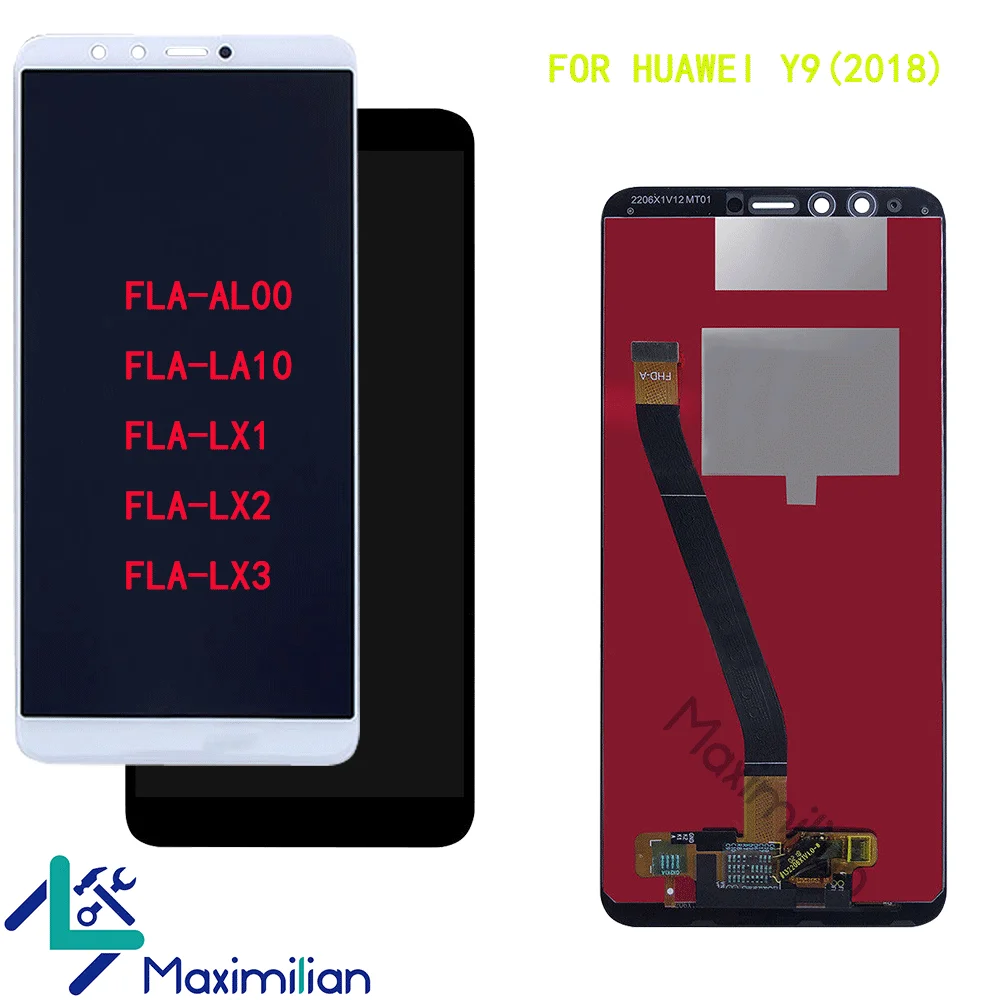 Для huawei Y9 2018 ЖК-дисплей Дисплей кодирующий преобразователь сенсорного экрана в