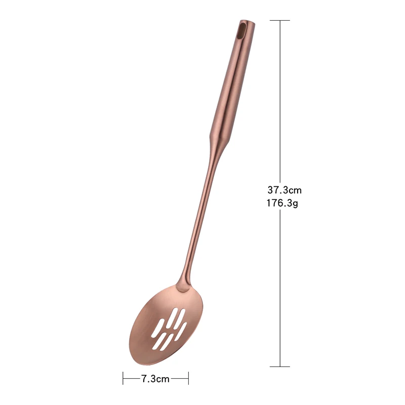 1 Slotted Spoon 1 шт. Нержавеющая сталь матовая полированная кухонная утварь с держателем набор инструментов для приготовления пищи Тернер ковш ложка для ресторана столовая посуда - Цвет: 1 Slotted Spoon