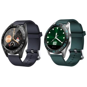 

2 Set 1.22Inch Smartwatch Men Women Heart Rate Blood Pressure Monitor Smart Watch-Green & Blue