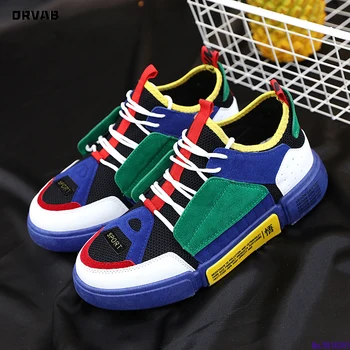 

Men Shoes 2020 High Quality Breathable Mesh Sneakers Men Spring Autumn Lace-Up Patchwork Youth Male Footwear Casual Comfortable